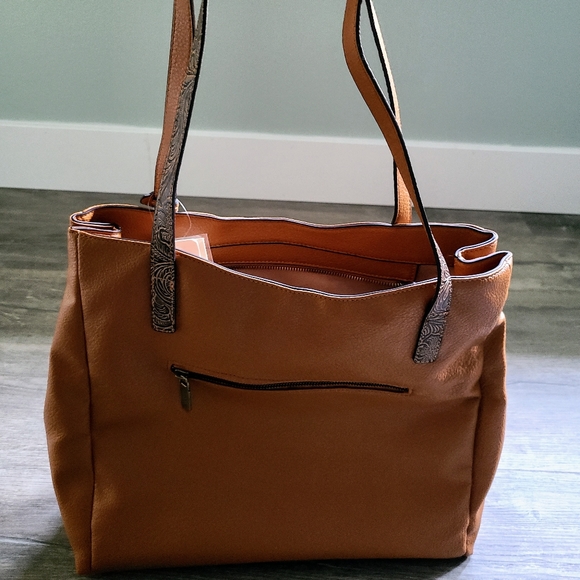 NWT Darcy Marks London Vegan Leather Cognac Shoulder Purse - Picture 7 of 16